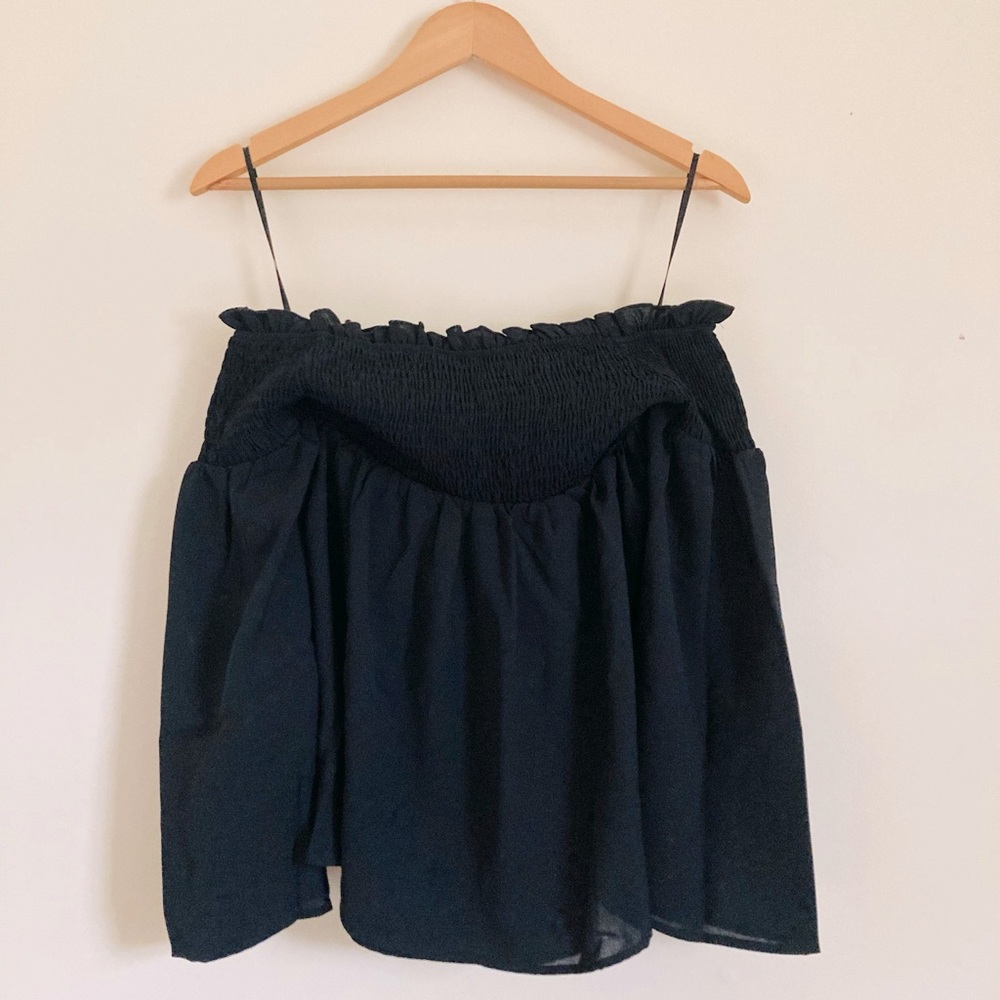 Women’s Shein Black Off Shoulder Smocked Maternity Top